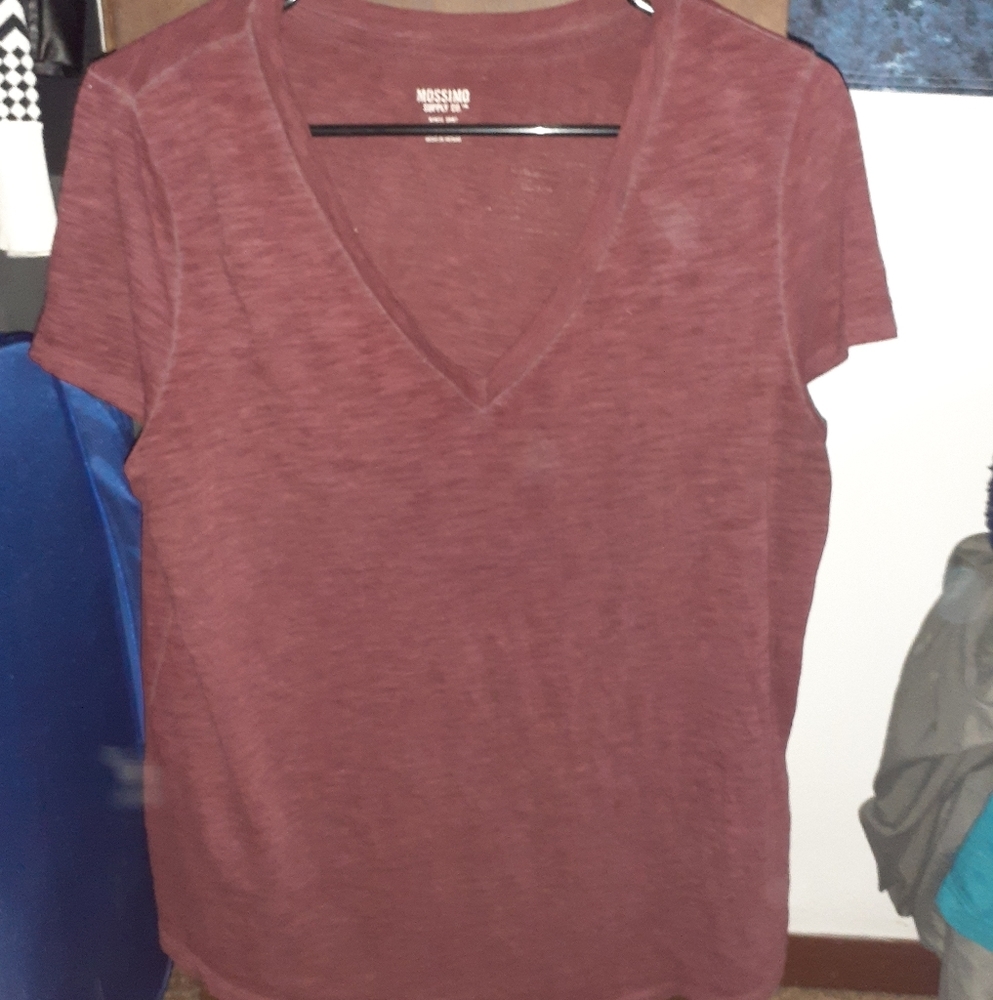 Maroon V-Neck Tee
